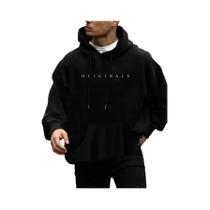 Moletom Masculino Casual De Manga Longa Com Capuz, Estilo Outono Inverno, Estampa De Letras, Pulôver