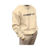 Moletom Masculino Casual De Outono Inverno Com Estampa Gráfica, Manga Longa E Gola Redonda