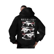 Moletom Masculino Casual Estilo Streetwear Com Estampa Grande De Cidade Motorizada Japonesa De