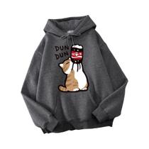 Moletom Masculino Casual Harajuku Com Capuz De Gato De Desenho Animado, Com Estampa 'Drink Salary
