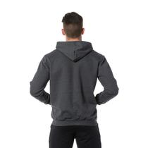 Moletom Masculino Cinza Escuro com Zíper e Bolso Canguru