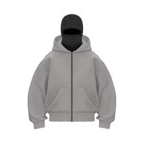Moletom Masculino Com Capuz Duplo E Balaclava, Estilo Y2K Gótico Harajuku, Com Zíper, Para Outono