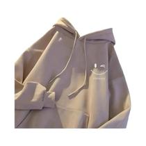 Moletom Masculino Com Capuz E Estampa Engraçada De Rosto Sorridente, Moletom Grosso De Cashmere Para