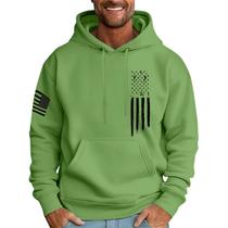 Moletom masculino com capuz MLYYJCKG, moderno, de lã grande e bolsos, verde M