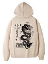 Moletom masculino com capuz RoseSeek com estampa gráfica cáqui