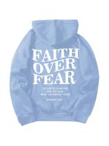 Moletom masculino com capuz RoseSeek Faith Over Fear Letter Graphic azul XL Moletom masculino com capuz RoseSeek Faith Over Fear Letter Graphic azul XL