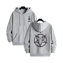 Moletom Masculino Com Símbolo 666 Gótico Satânico, Estampa Demoníaca, Estilo Streetwear, Casual, Moletom Masculino Com Símbolo 666 Gótico Satânico, Estampa Demoníaca, Estilo Streetwear, Casual,