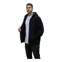 Moletom Masculino Com Zíper E Capuz Blusa De Frio Casaco Liso Premium