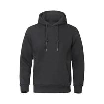 Moletom Masculino De Fleece Quente Com Capuz, Casual, Cor Sólida, Moda Streetwear Para Outono E