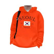 Moletom Masculino De Inverno Com Capuz, Estampa De Bandeira E Letras, Quente, Com Bolso, Estilo