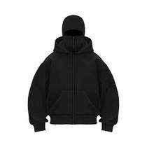 Moletom Masculino De Inverno Quente Com Capuz Balaclava E Zíper, Máscara Facial, Estilo Casual Y2K,