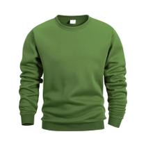 Moletom Masculino De Manga Longa Com Gola Redonda Em Cor Sólida, Casual, Para Primavera, Pullover