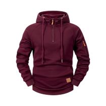 Moletom Masculino De Outono Inverno Casual Esportivo Retrô Harajuku Com Zíper E Múltiplos Bolsos,