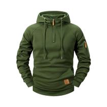 Moletom Masculino De Outono Inverno Casual Esportivo Retrô Harajuku Com Zíper E Múltiplos Bolsos,