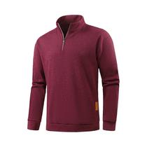 Moletom Masculino De Outono Inverno Quente Com Manga Longa E Zíper Frontal, Cor Sólida, Estilo