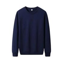 Moletom masculino elegante fino de cor sólida, ideal para outono, pulôver casual streetwear
