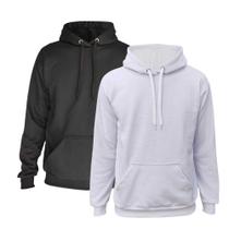 Moletom Masculino Feminino Blusa de Frio Canguru Capuz Kit 2