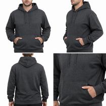 Moletom Masculino Flanelado com Capuz cor Cinza Tamanho GG Moletom Masculino Flanelado com Capuz cor Cinza Tamanho GG