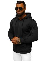 Moletom Masculino Flanelado Com Ziper, Bolso e Capus