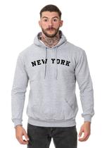 Moletom Masculino Flanelado New York Blusa de Frio Canguru