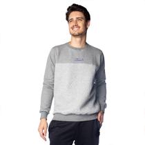 Moletom Masculino Gangster Bicolor Textura Cinza Claro