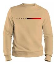 Moletom Masculino Gola Careca Flanelado Paris Suéter Frio Moletom Masculino Gola Careca Flanelado Paris Suéter Frio