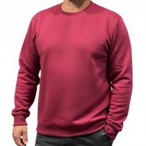 Moletom Masculino Gola Careca Lisa Grosso Flanelado Algodão toqref