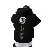 Moletom Masculino Japonês Com Estampa De Desenho Animado, Moletom Com Capuz, Gola Redonda, Ajuste