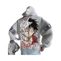 Moletom Masculino Luffy Gear 5 Nika Anime, Streetwear Casual, Pullover De Manga Longa Para Outono E