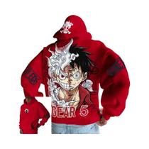 Moletom Masculino Luffy Gear 5 Nika Anime, Streetwear Casual, Pullover De Manga Longa Para Outono E