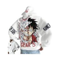 Moletom Masculino Luffy Gear 5 Nika Anime Streetwear Casual Pulôver Manga Longa Outono Inverno