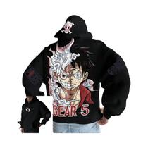 Moletom Masculino Luffy Gear 5 Nika Anime Streetwear Casual Pulôver Manga Longa Outono Inverno