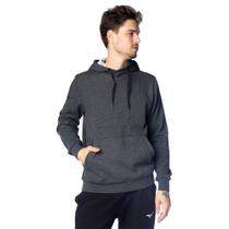 Moletom Masculino Mizuno Capuz Logo Relevo Mescla/Preto Moletom Masculino Mizuno Capuz Logo Relevo Mescla/Preto
