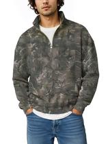 Moletom masculino MSBESYOR Camo Fleece Hunting Quarter Zip