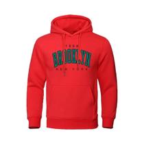 Moletom Masculino Oversize Com Capuz E Estampa De Moda Brooklyn Nova York