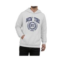 Moletom Masculino Oversize Com Capuz Estampa Gráfica Nova York NYC 1985 Casual Quente Pulôver Moda