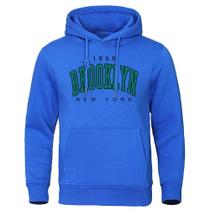 Moletom Masculino Oversize Com Capuz Estampado Brooklyn Nova York
