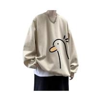 Moletom Masculino Oversized Com Estampa De Pato Amarelo M-8XL Manga Longa Solta Casaco De Casal