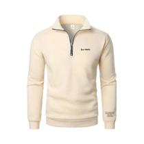 Moletom Masculino Oversized De Fleece Casual Com Meio Zíper E Gola Alta, Tendência Primavera Outono,