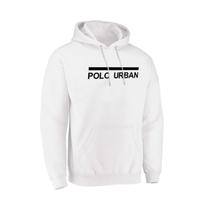 Moletom Masculino Polo Urban Branco Com Capuz Ajustável e Bolso Canguru Premium Lançamento