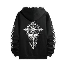 Moletom Masculino Preto Casual Com Capuz Para Outono/Inverno, Esportivo, Para Corrida, Pulôver