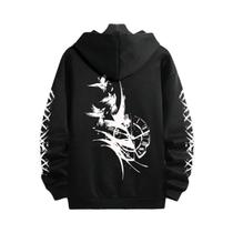 Moletom Masculino Preto Casual Com Capuz Para Outono/Inverno, Esportivo, Para Corrida, Pulôver