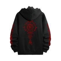 Moletom Masculino Preto Casual Com Capuz Para Outono/Inverno, Esportivo, Para Corrida, Pulôver