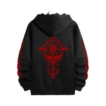 Moletom Masculino Preto Casual Com Capuz Para Outono/Inverno, Esportivo, Para Corrida, Pulôver