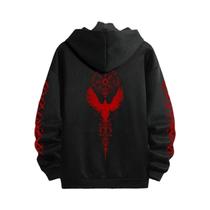 Moletom Masculino Preto Casual Com Capuz Para Outono/Inverno, Estilo Esportivo, Pullover Fashion