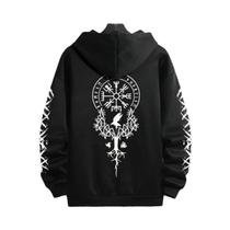 Moletom Masculino Preto Casual Com Capuz Para Outono/Inverno, Estilo Esportivo, Pullover Fashion