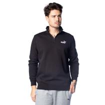 Moletom Masculino Puma Half-Zip Logo Gola Alta Preto Moletom Masculino Puma Half-Zip Logo Gola Alta Preto