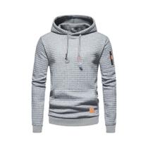 Moletom Masculino Quente Com Padrão Waffle, Casual, Sólido, Pullover Solto Para Esportes Ao Ar Livre Moletom Masculino Quente Com Padrão Waffle, Casual, Sólido, Pullover Solto Para Esportes Ao Ar Livre