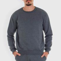 Moletom Masculino Sem Capuz Blusa de Frio Gola Careca Adulto