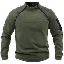 Moletom Masculino Tático De Manga Longa Em Fleece Polar Quente E Respirável Com Zíper E Cor Sólida Moletom Masculino Tático De Manga Longa Em Fleece Polar Quente E Respirável Com Zíper E Cor Sólida